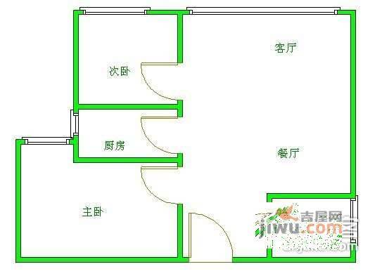 花样年华一期2室2厅1卫101㎡户型图