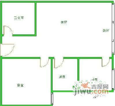 花样年华一期2室1厅1卫75㎡户型图