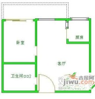 红南港少公馆1室1厅1卫59㎡户型图