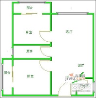 红南港少公馆2室1厅1卫94㎡户型图