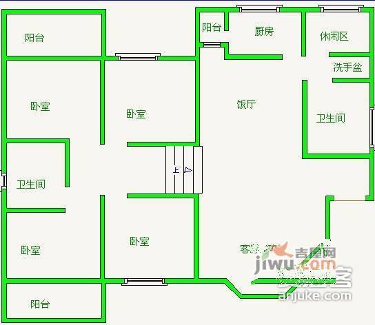 金桔花园4室2厅2卫170㎡户型图