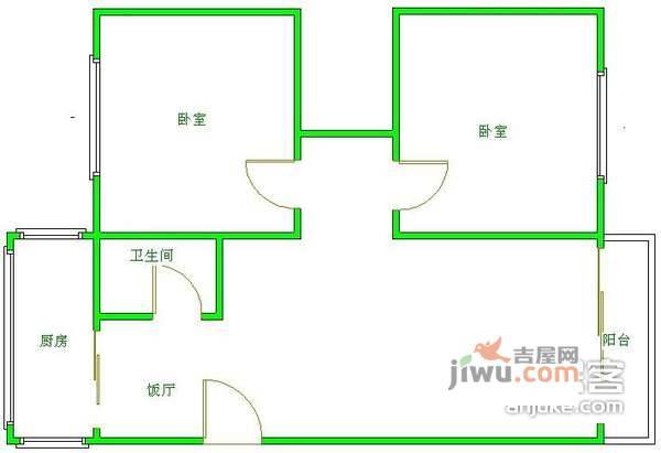 卫欣苑2室2厅1卫108㎡户型图