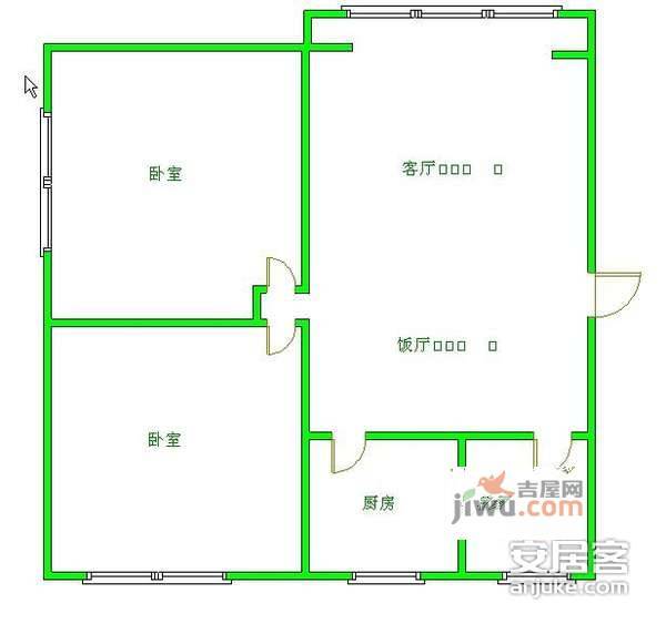 芙蓉花园2室2厅1卫111㎡户型图