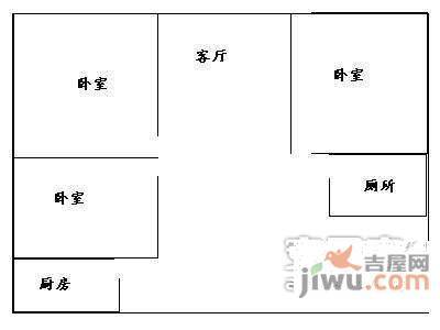 东桂苑3室2厅1卫126㎡户型图