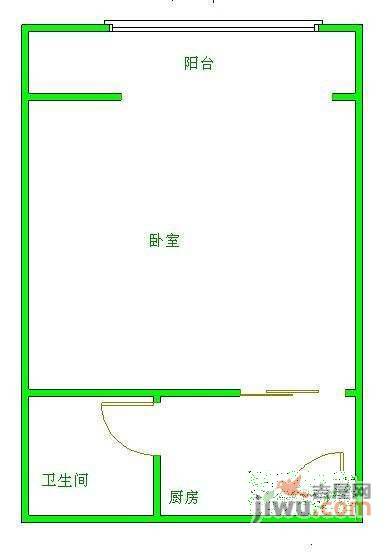 东桂苑1室0厅1卫32㎡户型图