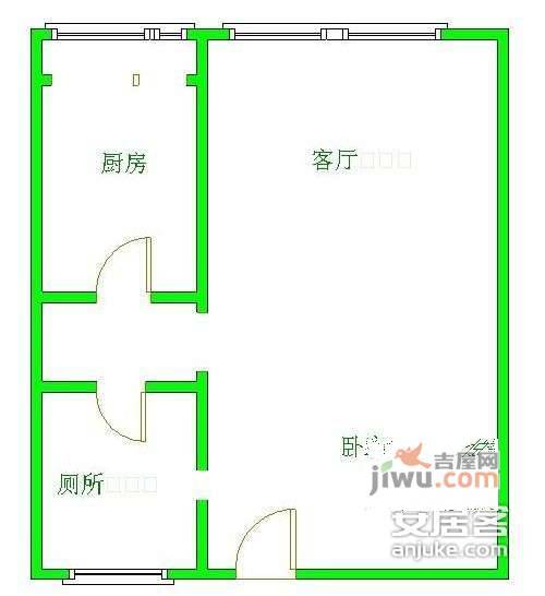 交大智能小区1期南苑1室0厅1卫42㎡户型图