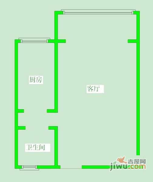 交大智能小区1期南苑1室0厅1卫42㎡户型图