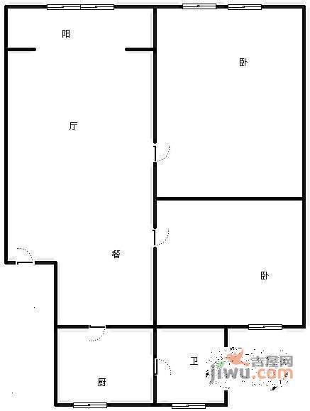 惠民苑2室1厅1卫78㎡户型图