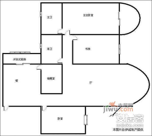 金都花园3室2厅2卫238㎡户型图