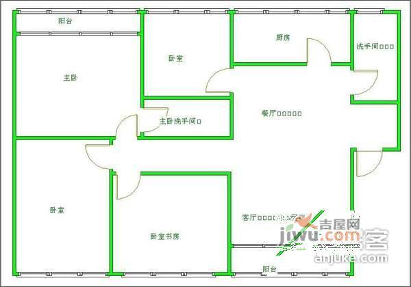 双楠谊苑4室2厅2卫195㎡户型图