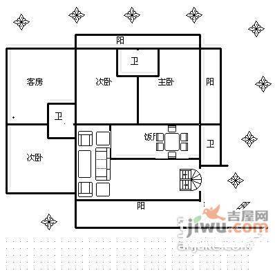 锦官新城西区6室3厅4卫340㎡户型图