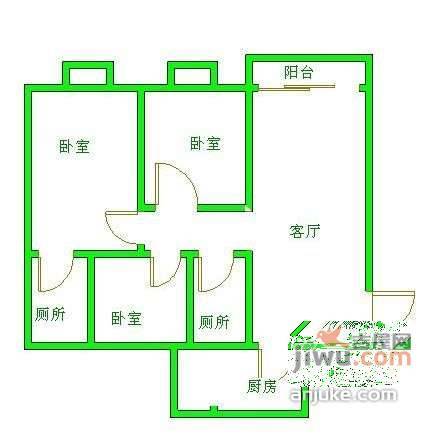 金城丽景3室2厅1卫108㎡户型图