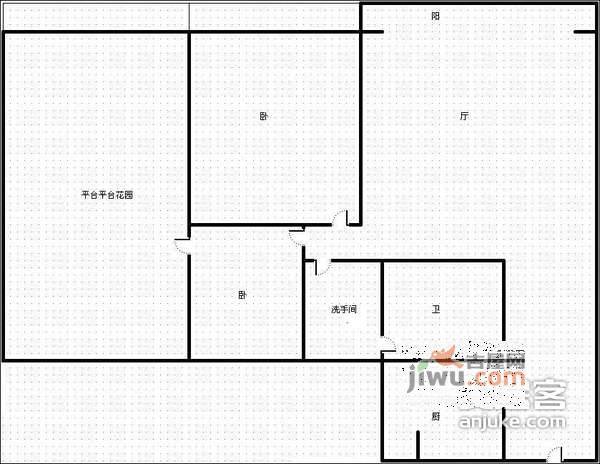 光华苑二期2室2厅1卫82㎡户型图