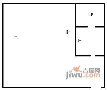 棕北国际1室0厅1卫户型图