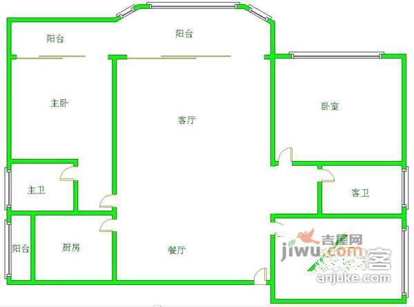 嘉逸花园3室2厅2卫180㎡户型图