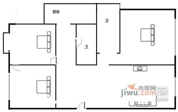 棕南公寓3室2厅2卫178㎡户型图