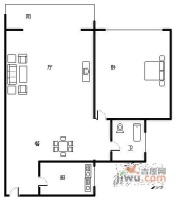 二十一世纪花园1室1厅1卫55㎡户型图