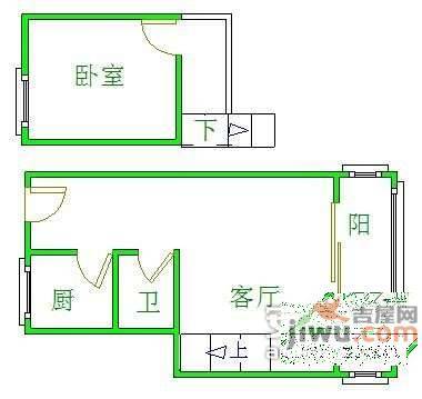 城市物语1室1厅1卫47㎡户型图