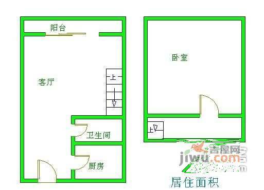 城市物语1室1厅1卫47㎡户型图