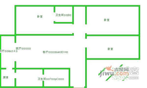 中华园锦苑3室3厅2卫145㎡户型图