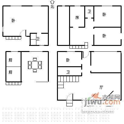 中华园锦苑5室3厅3卫440㎡户型图