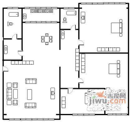 名都苑3室2厅2卫198㎡户型图