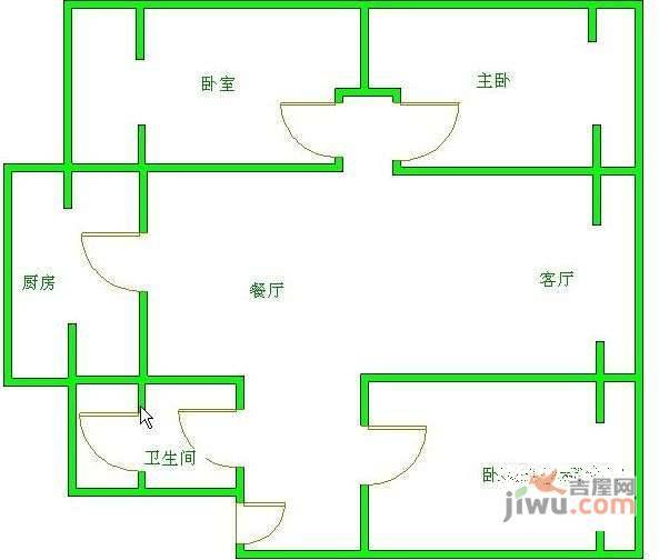 大庆路小区3室2厅2卫126㎡户型图