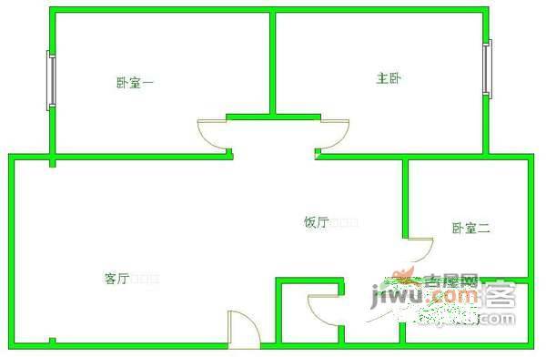 大庆路小区3室2厅1卫110㎡户型图