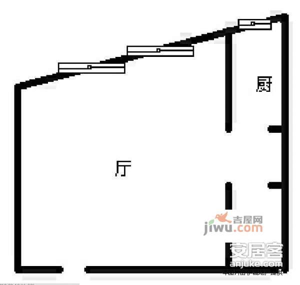 万达锦华城1室0厅1卫57㎡户型图