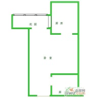 左右1室0厅1卫34㎡户型图