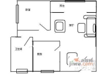 杰座1室2厅1卫60㎡户型图