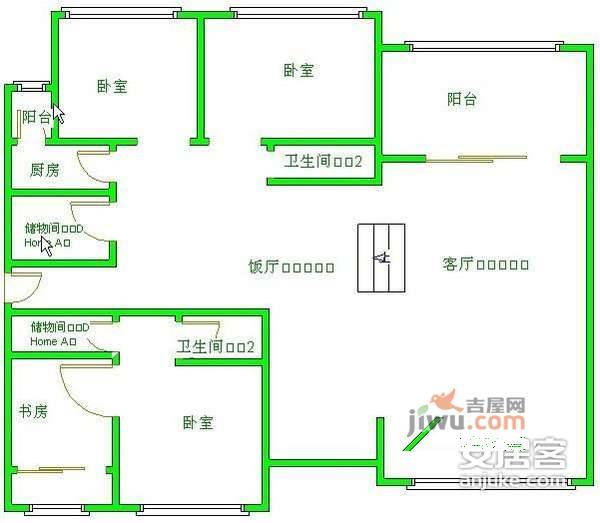 康河郦景4室2厅2卫249㎡户型图