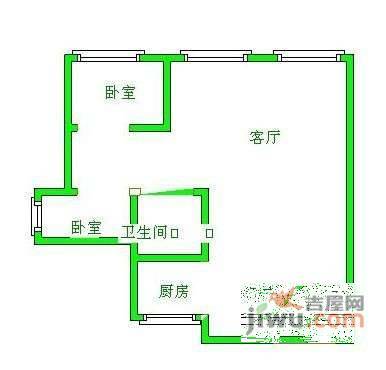 蓉铁花园A幢2室2厅1卫99㎡户型图