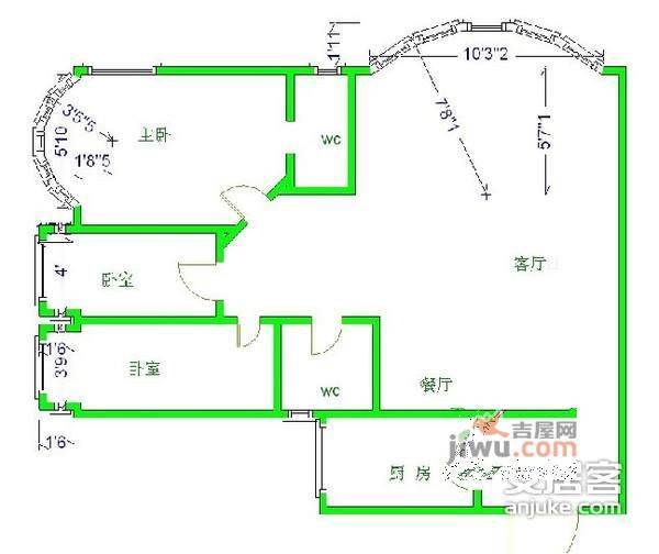 北斗星花园3室2厅2卫169㎡户型图