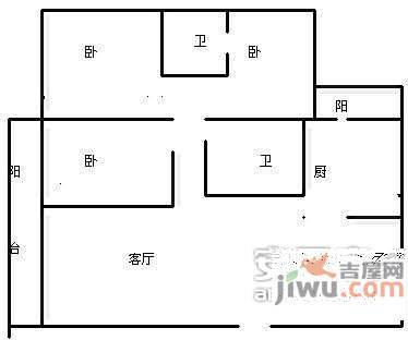 凯华丽景3室2厅2卫141㎡户型图