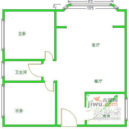 置信逸都花园天乐苑2室2厅1卫120㎡户型图