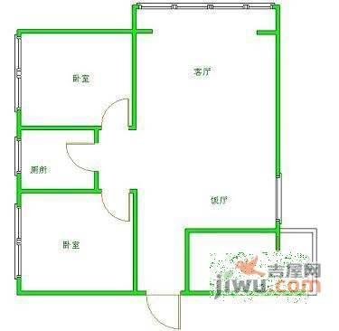 置信逸都花园天乐苑2室2厅1卫120㎡户型图