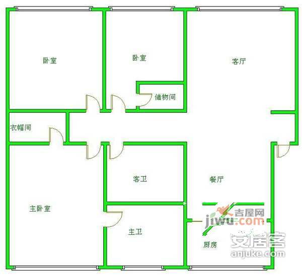 溢阳绿城3室2厅2卫157㎡户型图