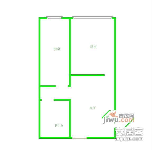 东景丽苑1室1厅1卫52㎡户型图