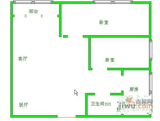 花间集2室2厅1卫98㎡户型图