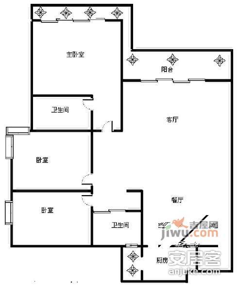 花间集3室2厅2卫204㎡户型图