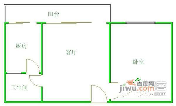 花间集2室1厅1卫74㎡户型图