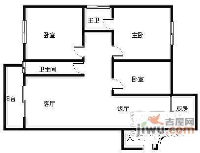 花间集3室2厅1卫139㎡户型图