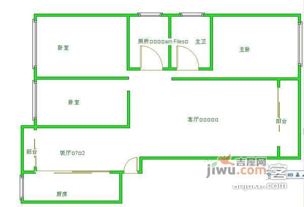 驿鑫乡卿城3室2厅2卫133㎡户型图