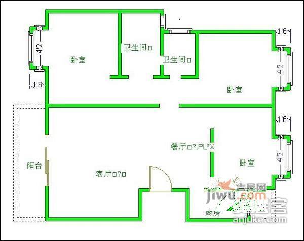 驿鑫乡卿城3室2厅2卫133㎡户型图