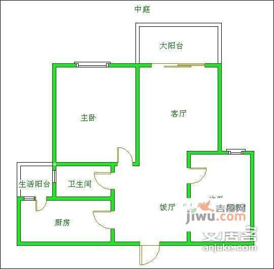 驿鑫乡卿城2室2厅1卫92㎡户型图