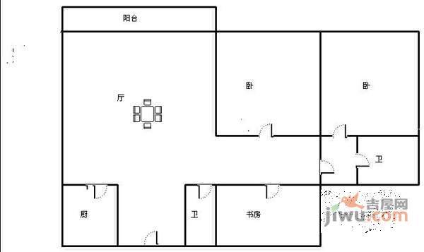 都市金岸3室2厅1卫125㎡户型图