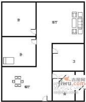 紫藤花园2室2厅1卫130㎡户型图