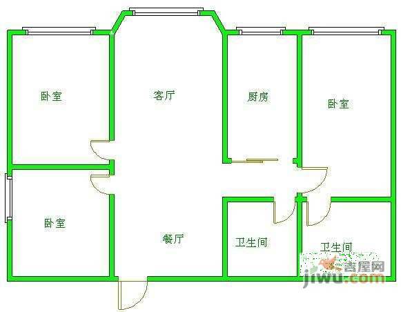 紫藤花园3室2厅2卫165㎡户型图