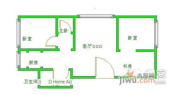 紫藤花园3室2厅1卫143㎡户型图